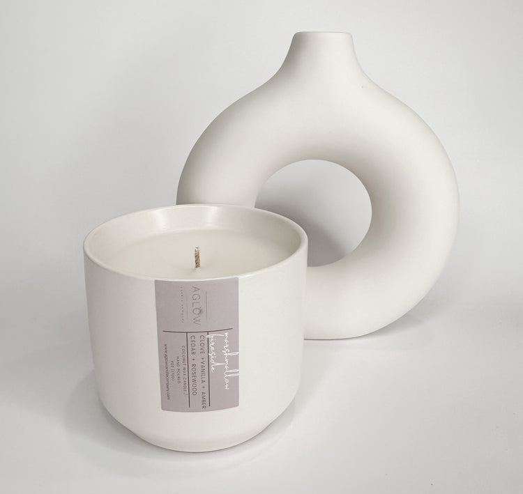 MARSHMALLOW FIRESIDE -
Clove + Vanilla + Amber + Cedar + Rosewood
