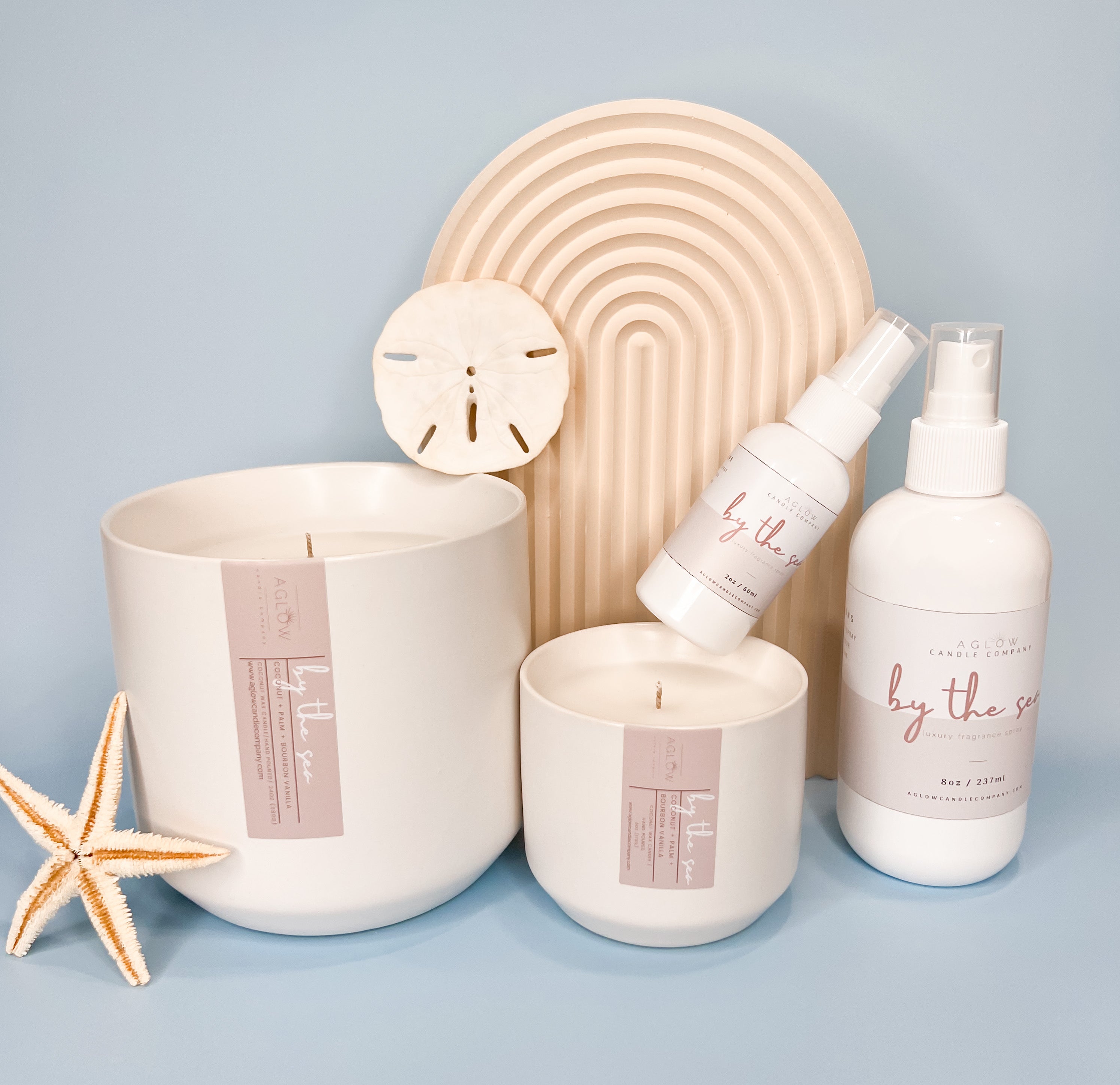coconut and palm candle BY THE SEA -Coconut + Palm + Vanilla Bourbon 8oz Spray