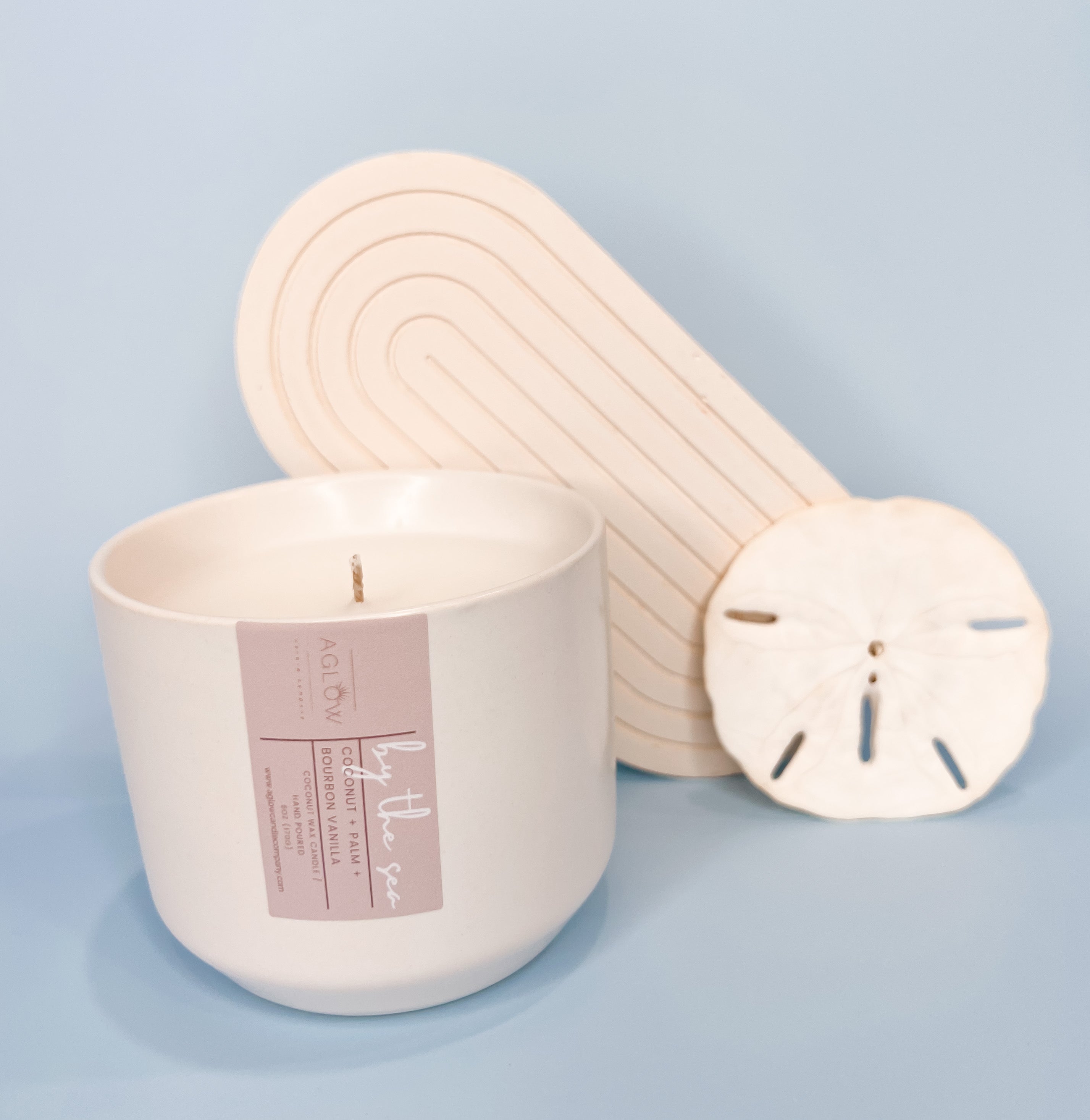 sea and sand candle coconut and palm BY THE SEA -Coconut + Palm + Vanilla Bourbon 6oz Candle